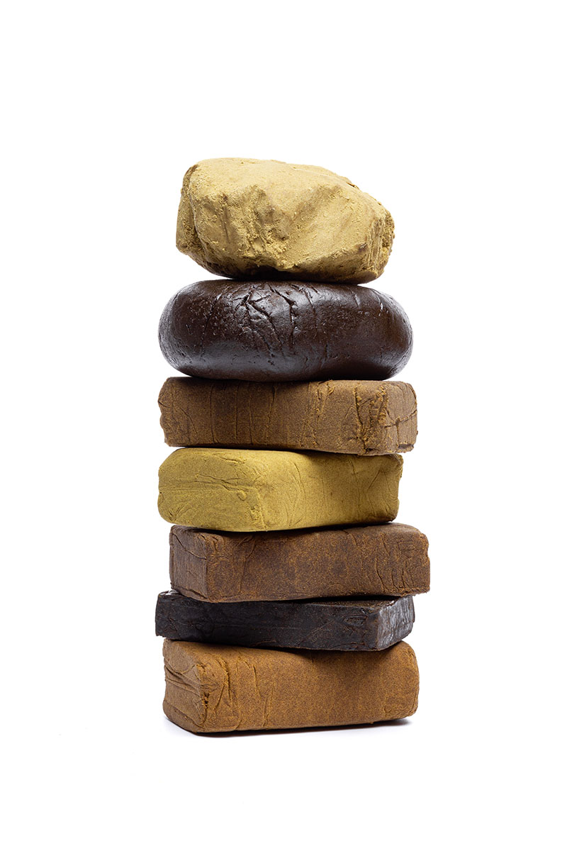 Stack of 7 different types of hash