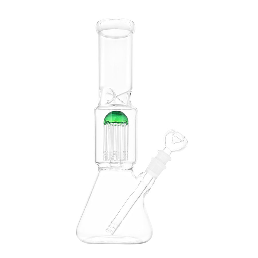 Clear bong with a green glycerin coil