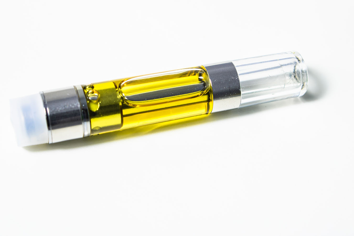 Cannabis vape cartridge on a white background