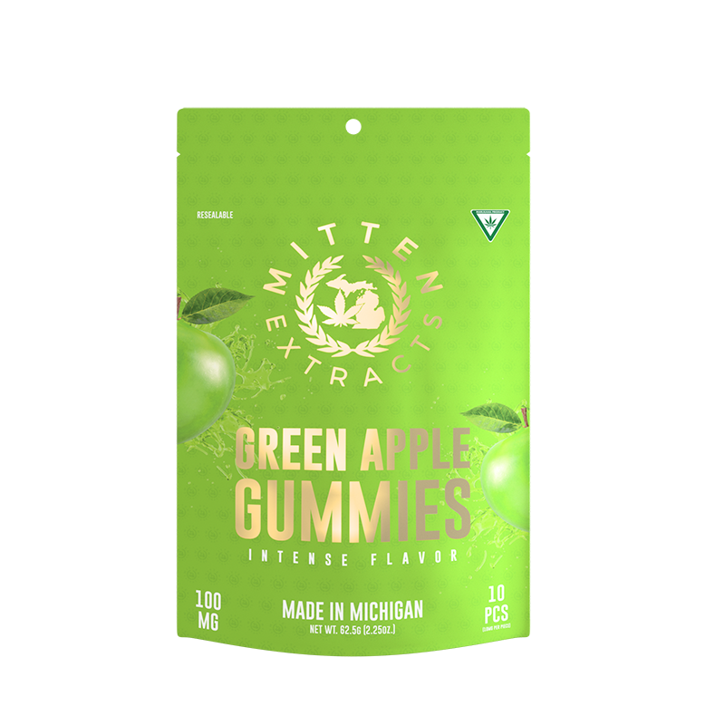 Mitten Extracts Green Apple Gummies 100mg