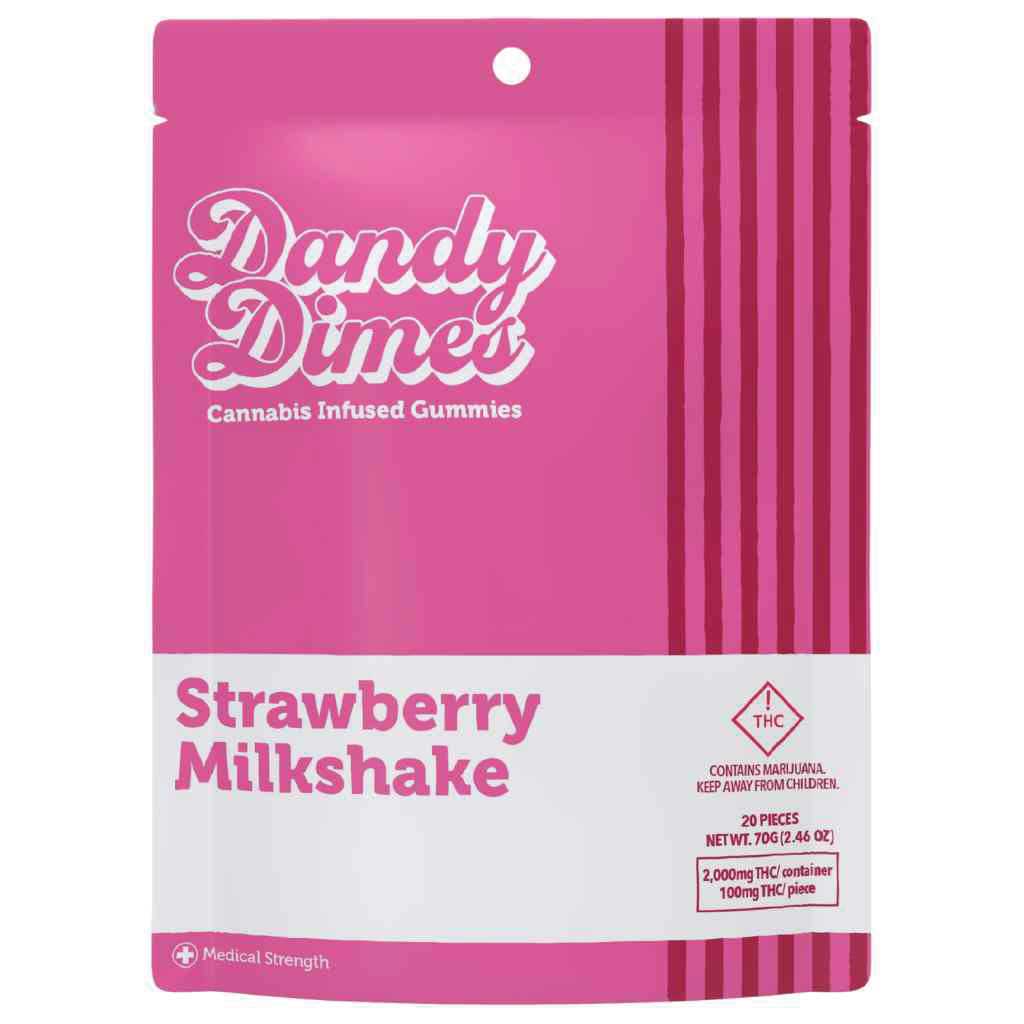 Dandy Dimes Gummies Strawberry Milkshake 2000mg