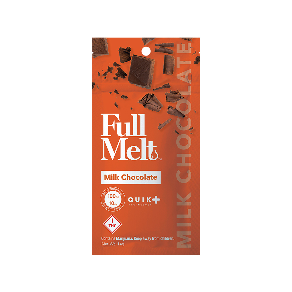 Full Melt Milk Chocolate 100mg Cannabis Edible Packaging