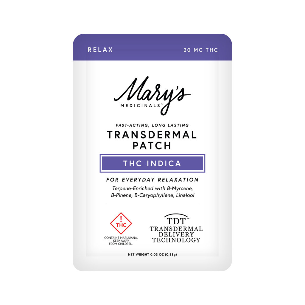 Mary's Medicinals Transdermal Patch THC Indica Packaging 20mg