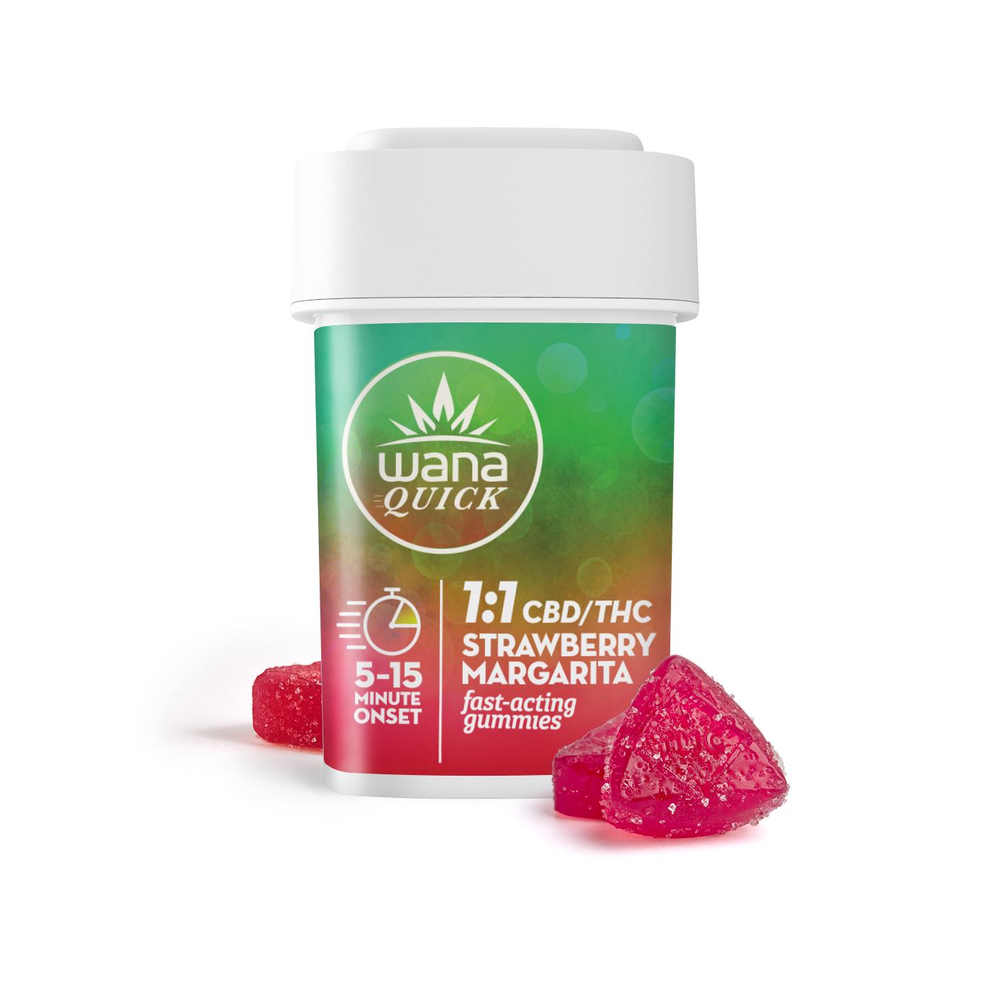 Wana Quick Strawberry Margarita Gummies 1:1 100mg