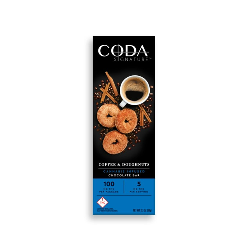 Coda Signature Coffee & Doughnuts 100mg Cannabis Edible Chocolate Packaging
