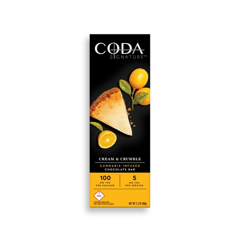Coda Signature Cream & Crumble Bar 100mg Cannabis Edible Chocolate Packaging