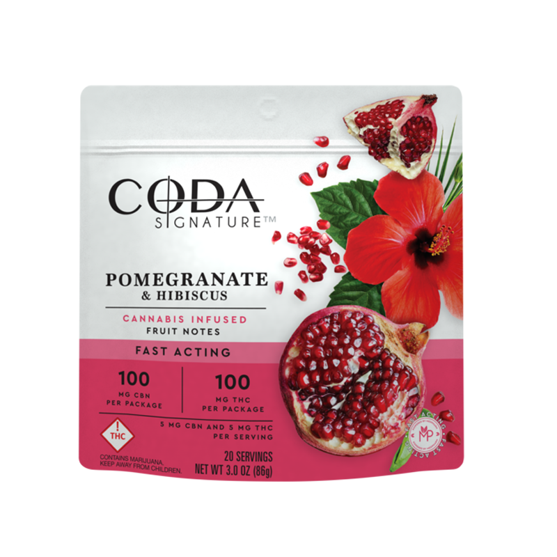 Coda Fast Acting Pomegranate Hibiscus Cbn 100mg