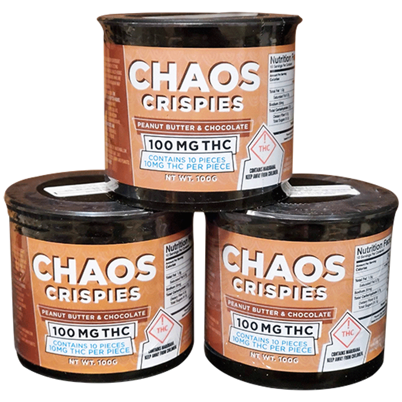Chaos Crispies Peanut Butter Chocolate 100mg